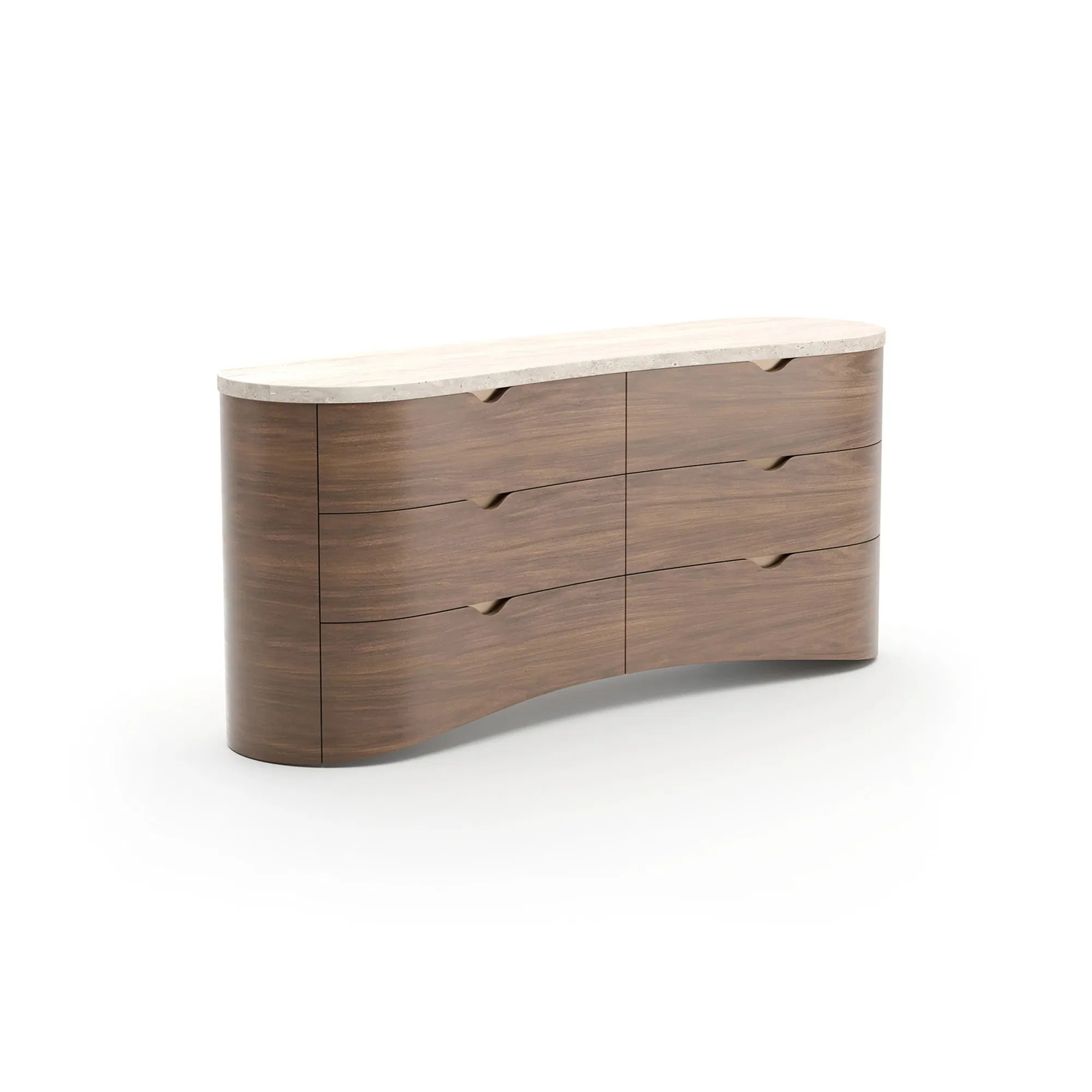 Fleur Unfilled Travertine Stone Dresser