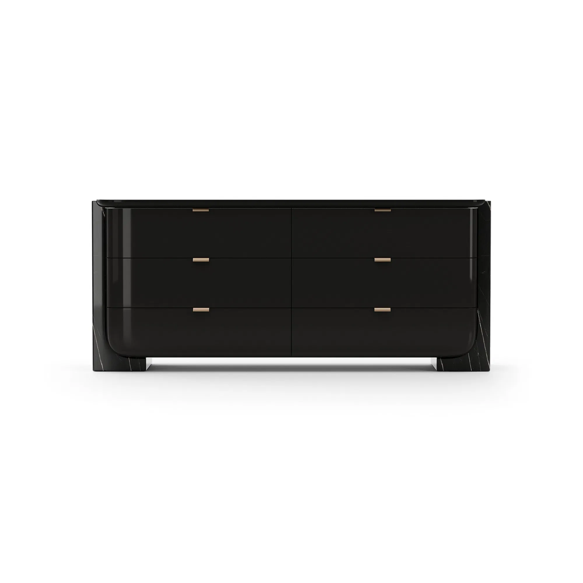 Overlap Dresser Dark Piano Black with Nero Marquina