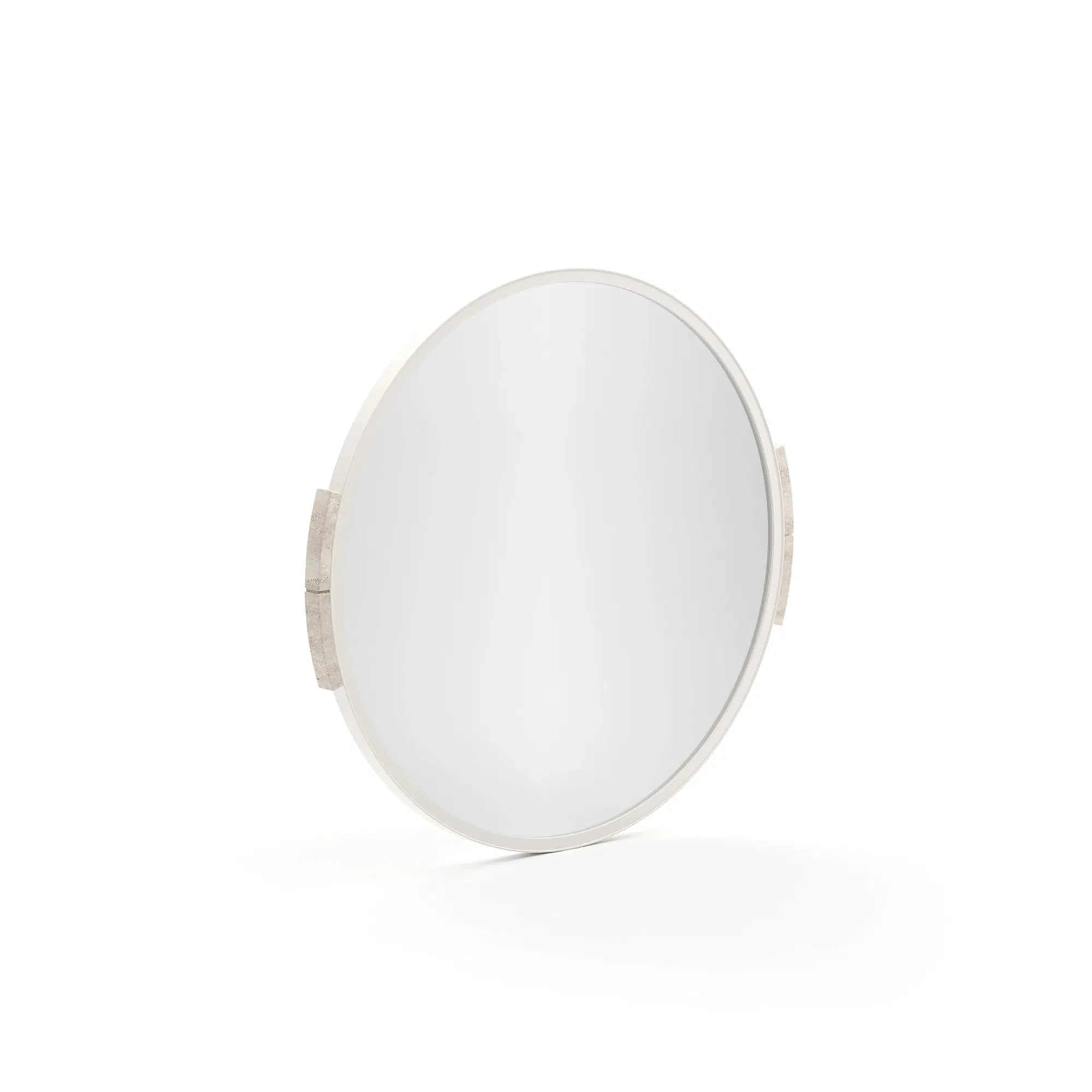 Overlap Travertine and Latte Gloss Illuminated Mirror
