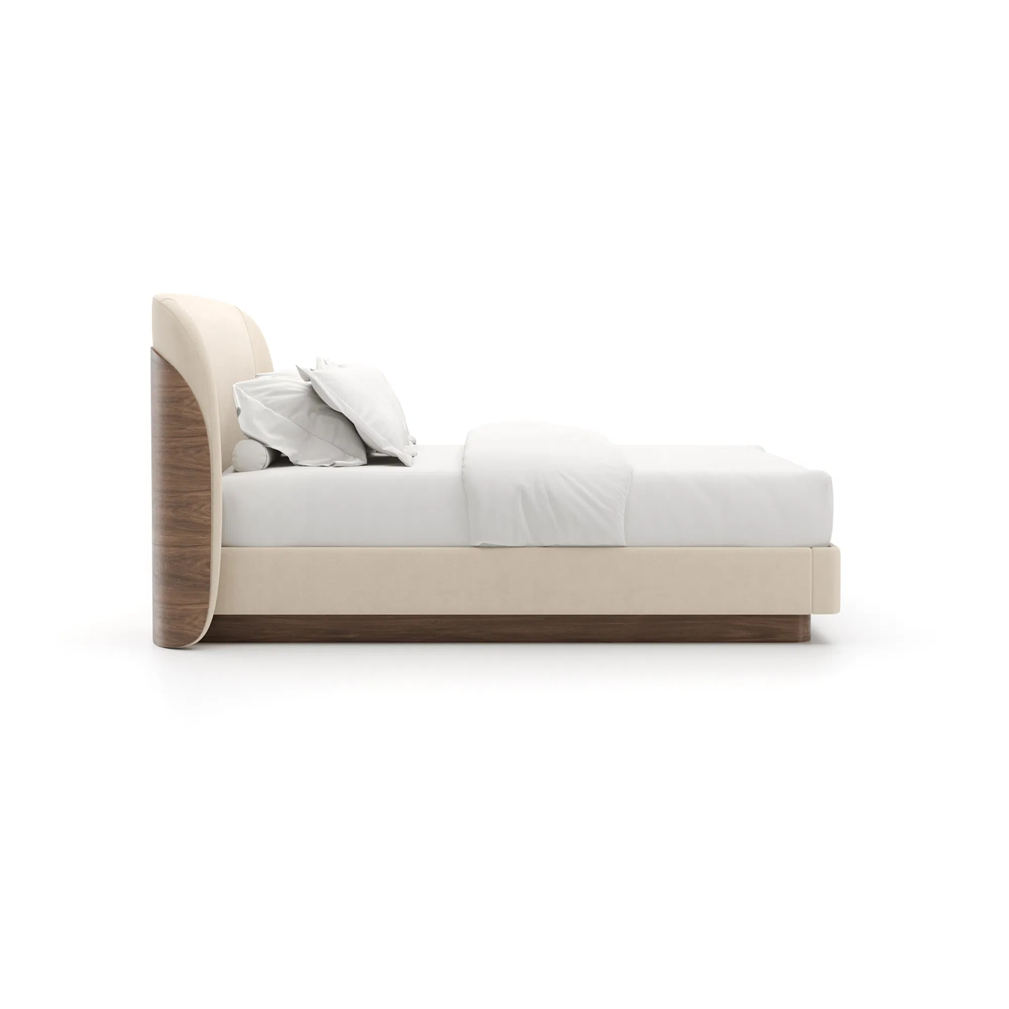 Fleur Ivory Faux Mohair Upholstered Queen Bed