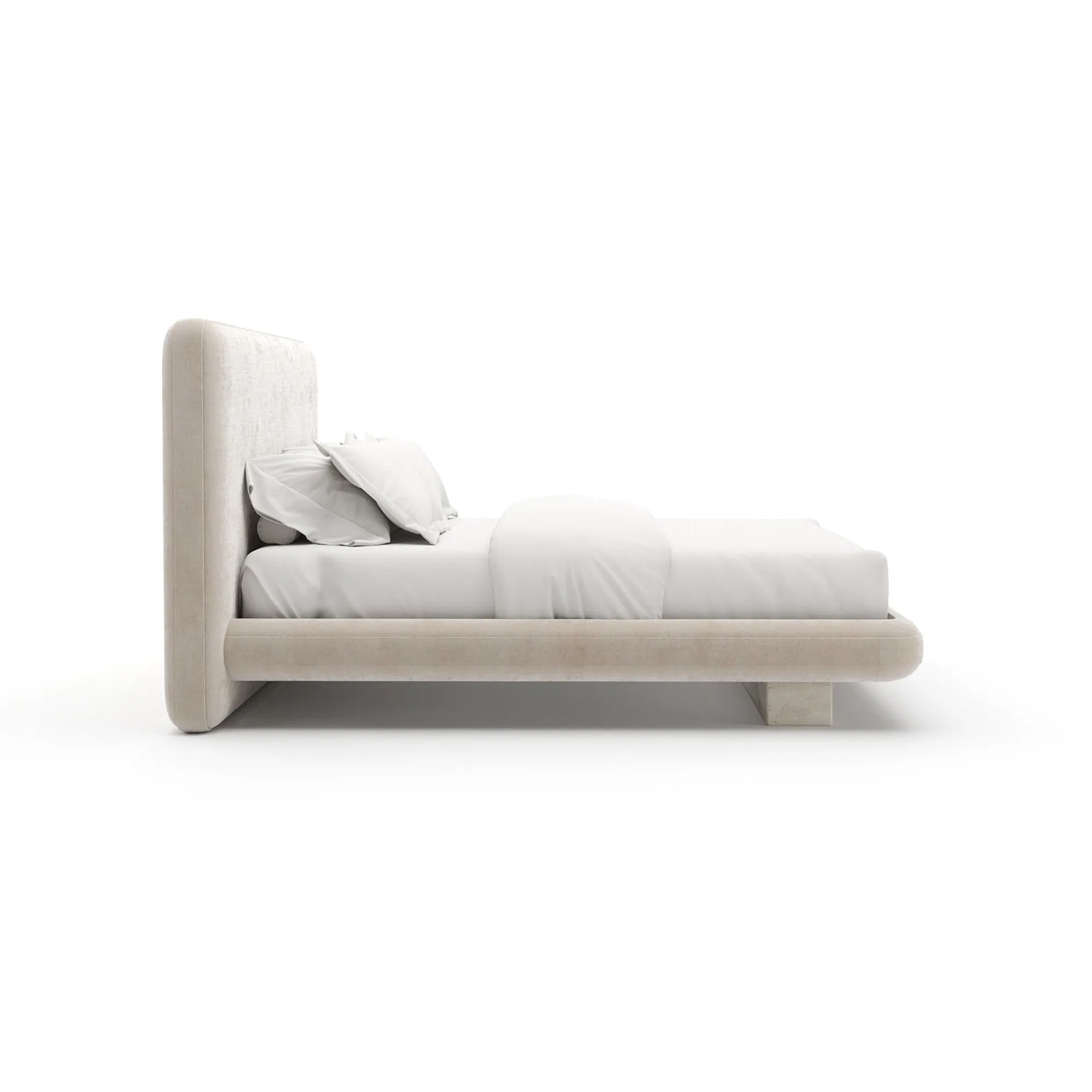Overlap Ivory Vintage Velvet Upholstered King Bed
