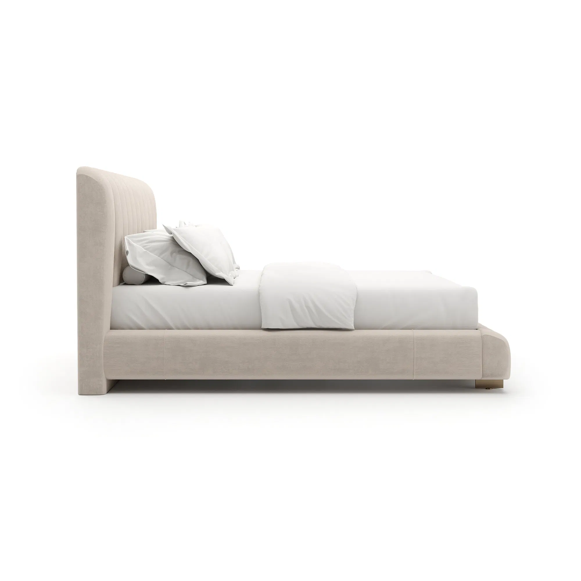 Well Balanced Ecru Luxe Velvet King Bed