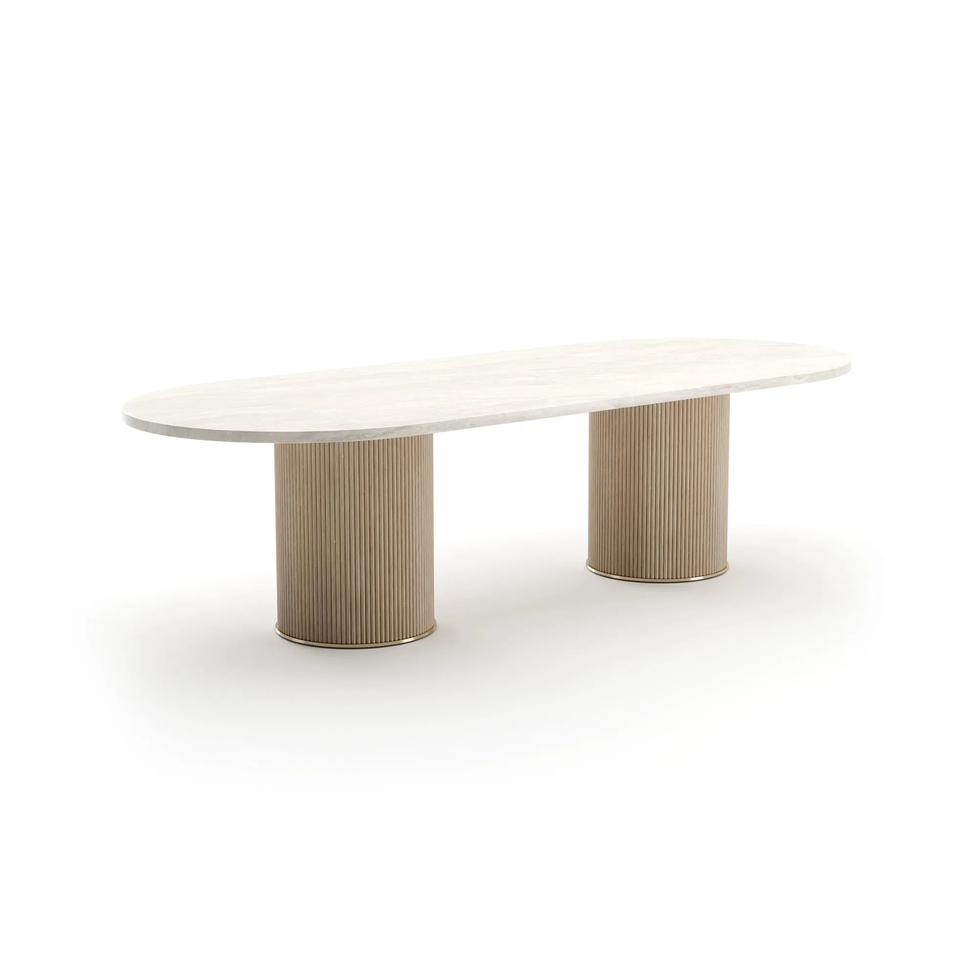 Rhythm Creme Travertine Oval Dining Table