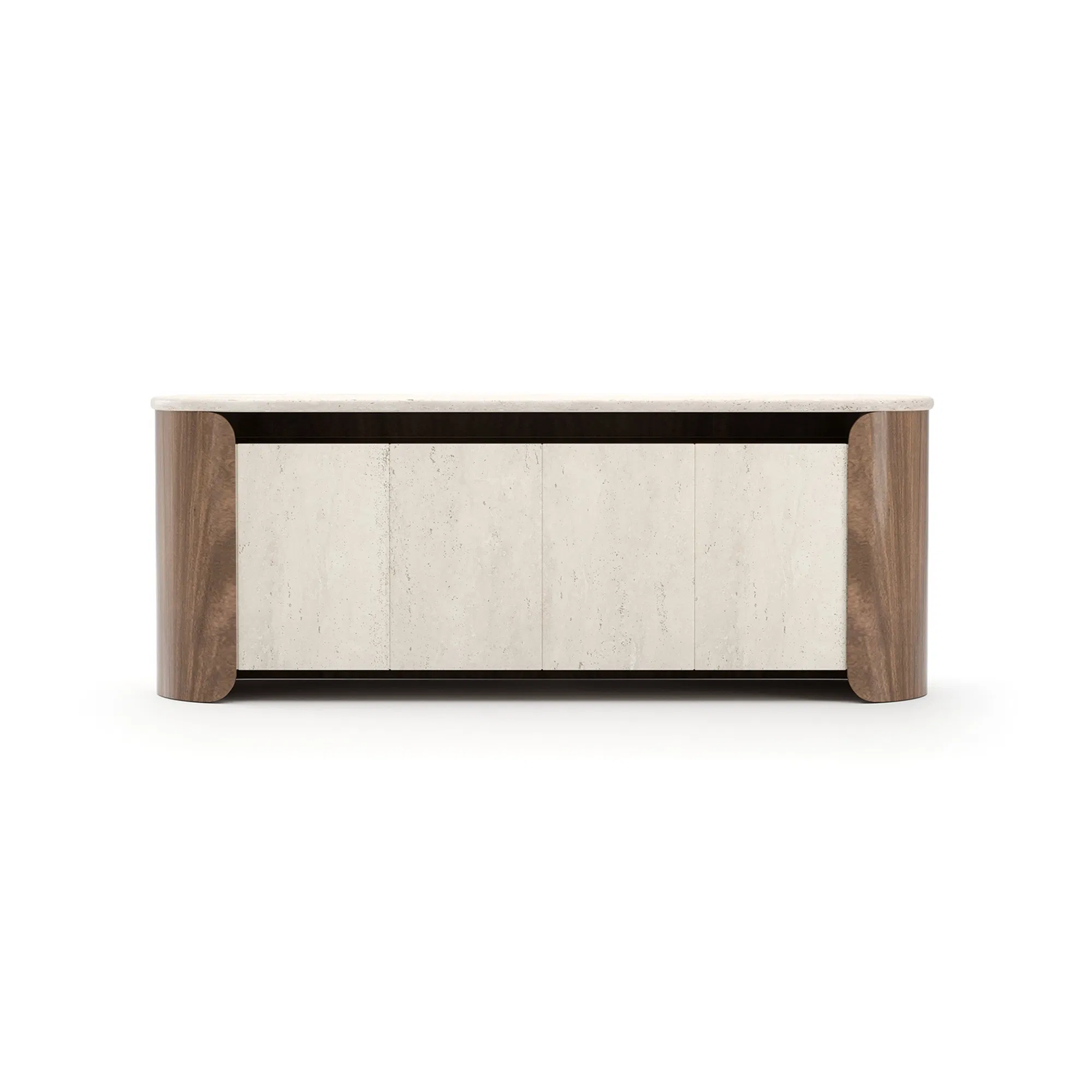 Fleur Open Sideboard Travertine and Porcini