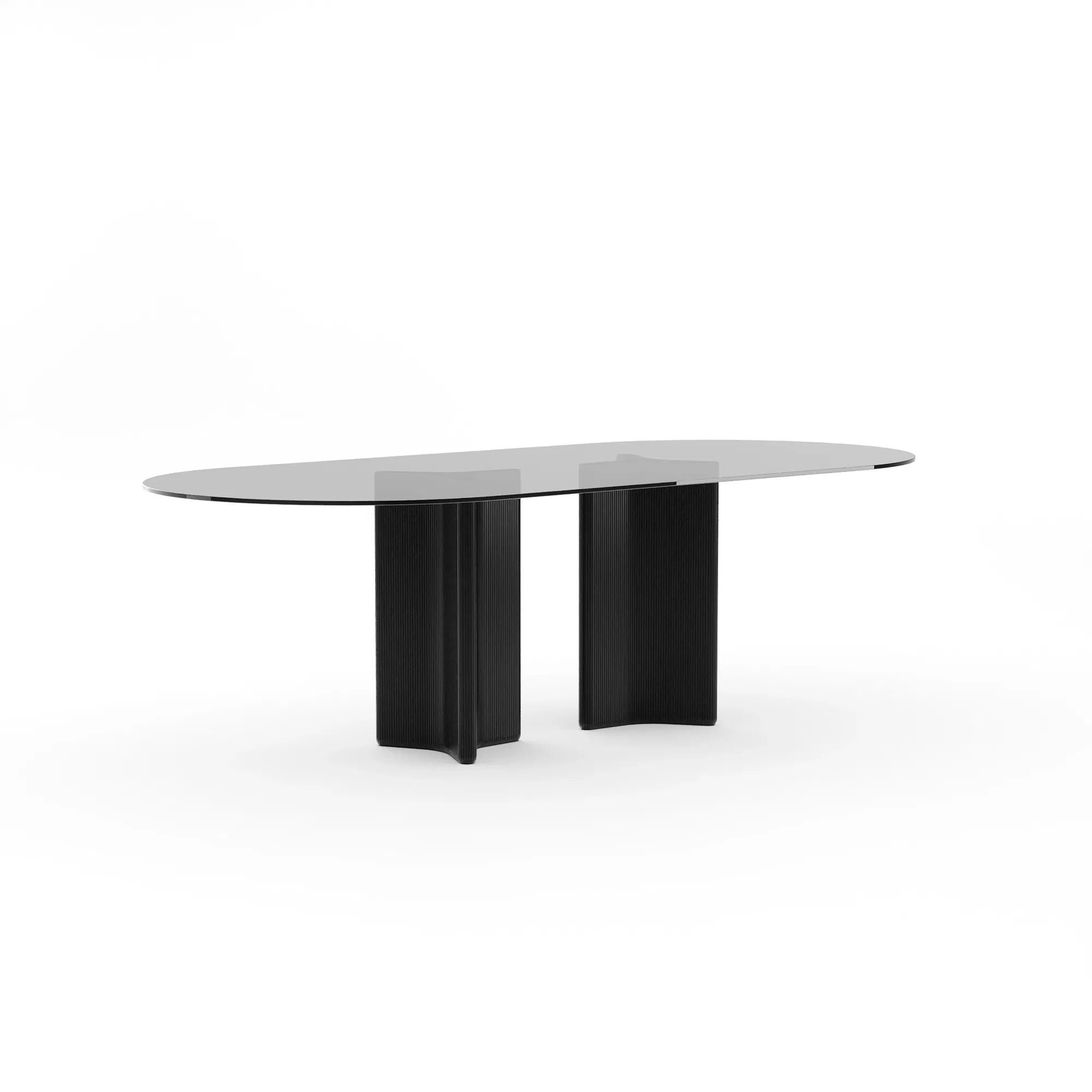 Viola Smoked Bronze Glass Dining Table