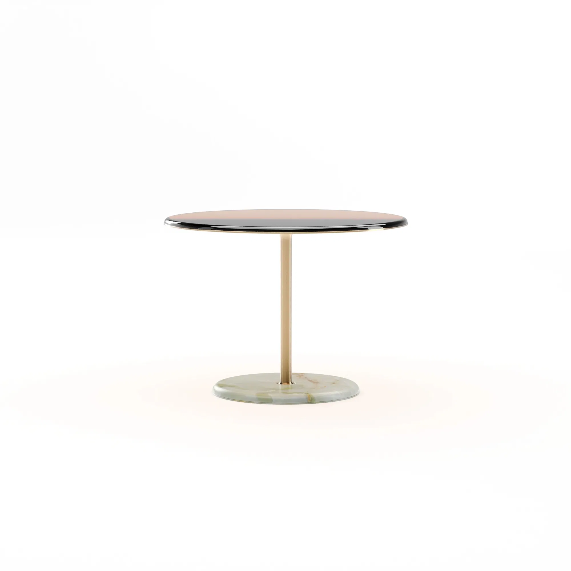 Tension Amber Glass Dining Table with Brushed Gold