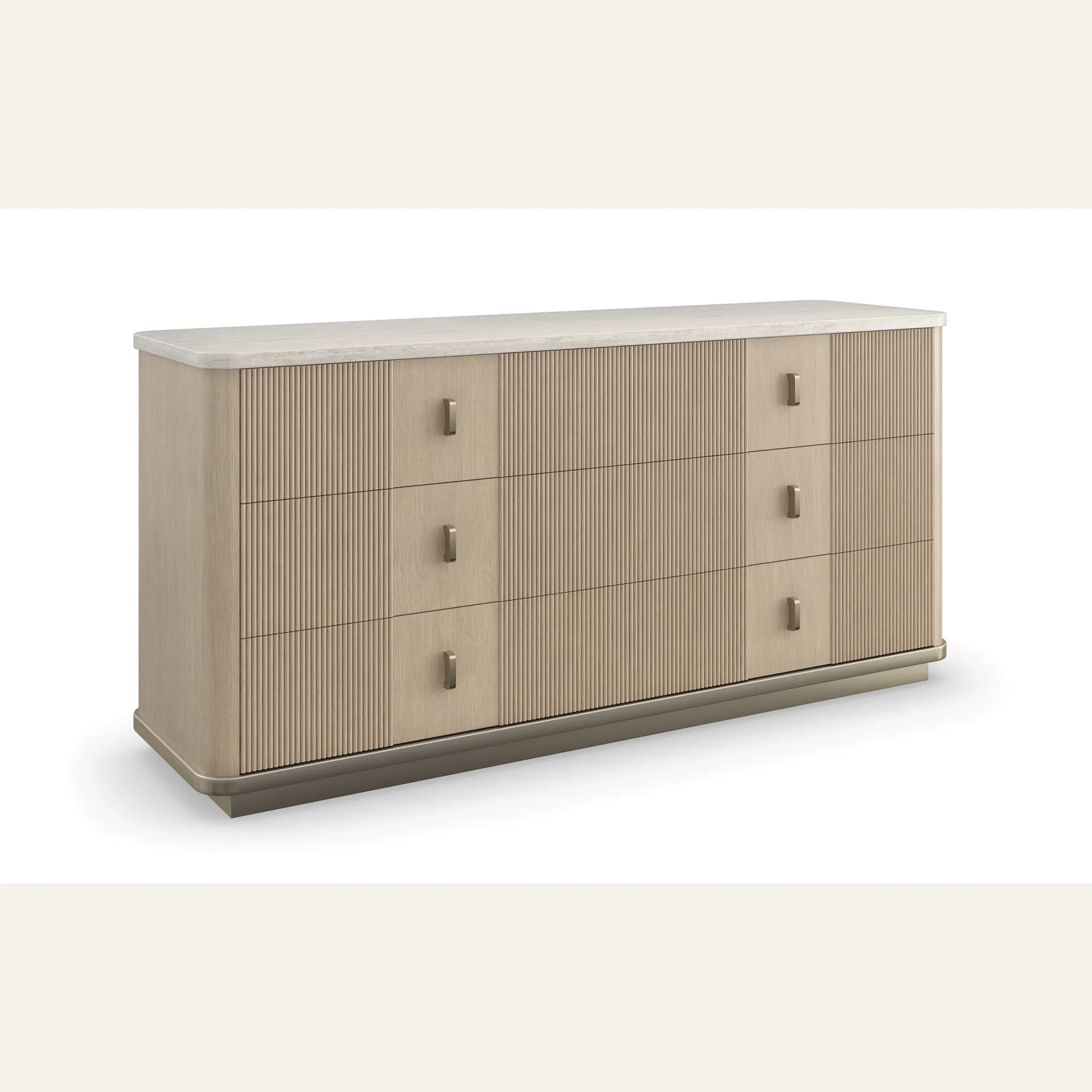 Rhythm Sun Drenched Oak Dresser with Travertine