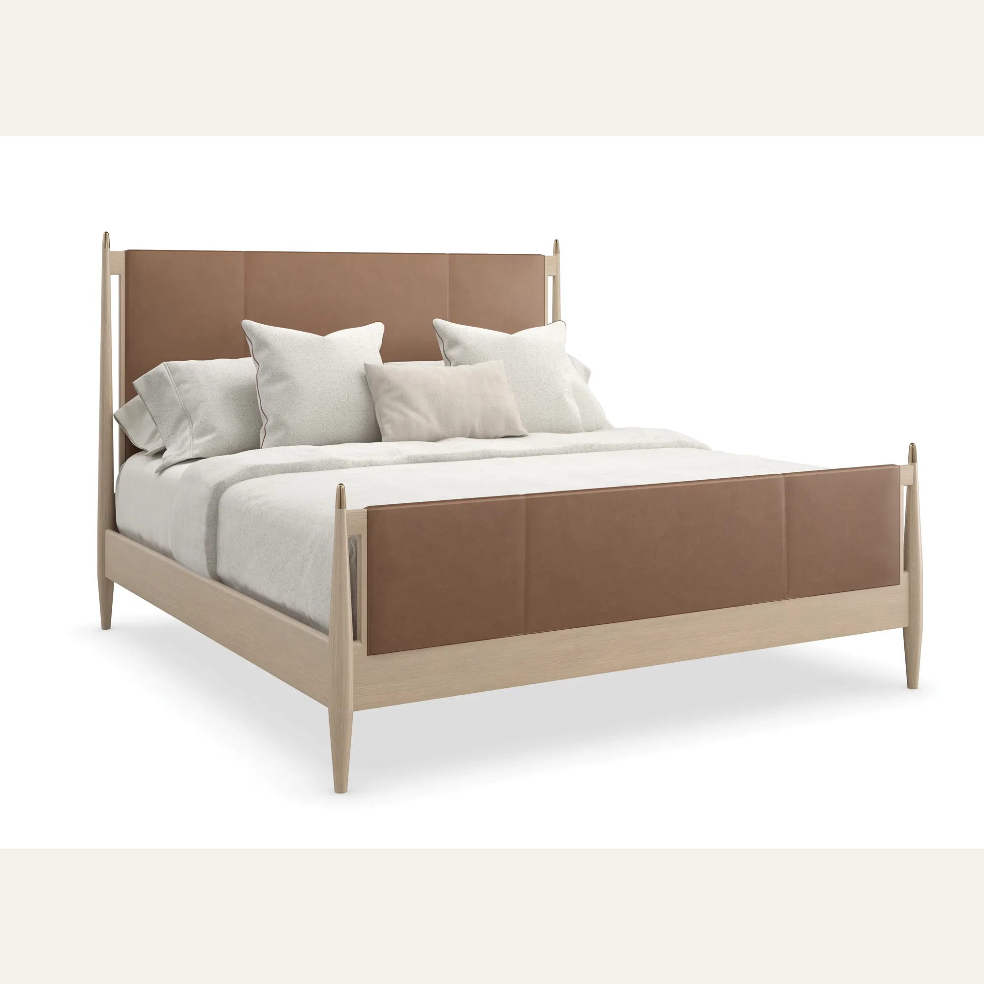 Rhythm King Bed Camel Leather Lucent Bronze