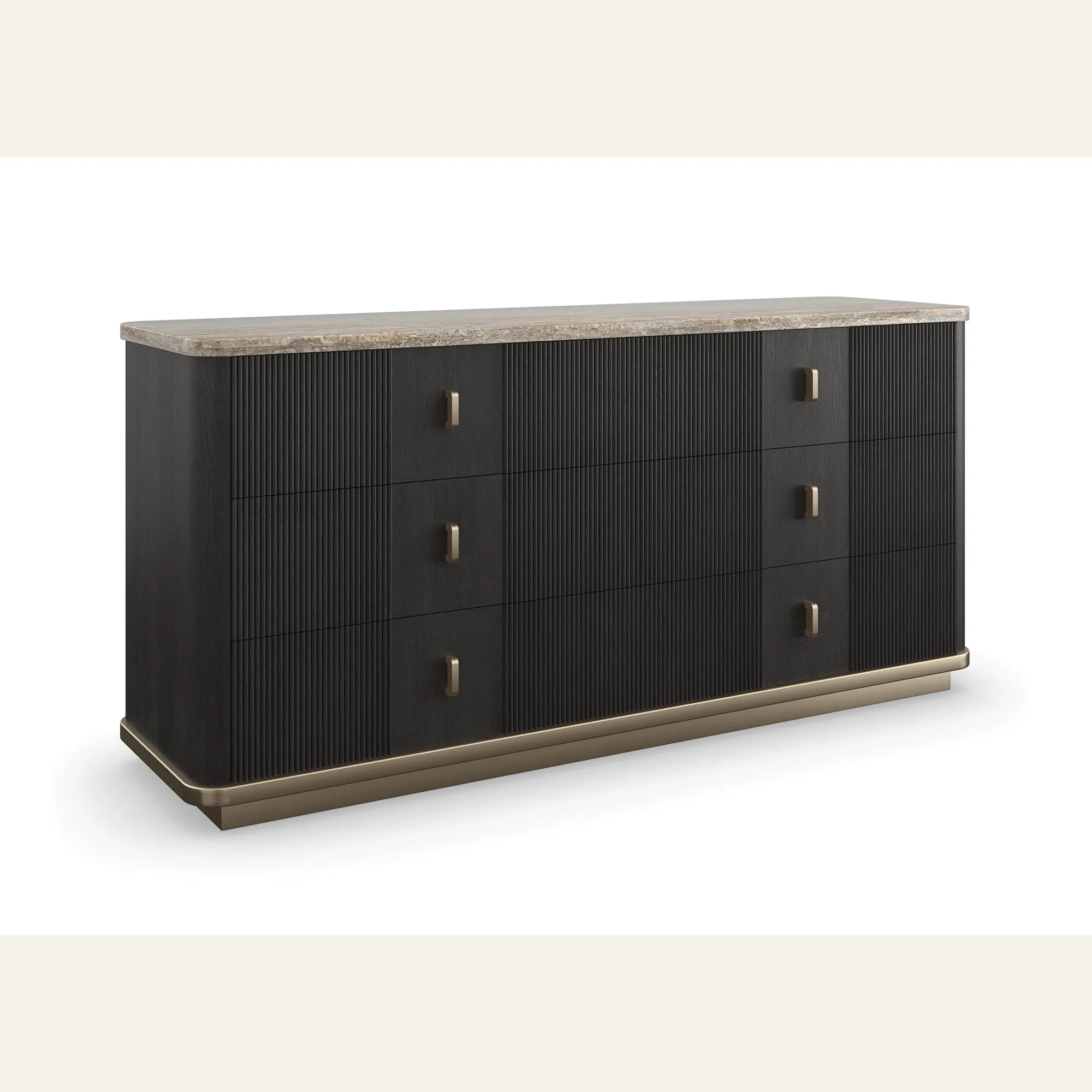 Rhythm Travertine and Blackened Ash Dresser